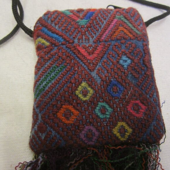 VTG RETRO LOOK HIPPY BAG OR POUCH "LILY'' W/FRINGE - Picture 2 of 5